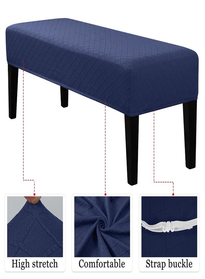 Lebaley Waterproof Stretch Jacquard Ottoman & Bench Cover Removable Washable Slipcover for 42-54 inch Rectangular Benches Dining Bench Covers Stretch Fit for Bar Stools and Chairs (Fits 14-18" Wide) - Image 3